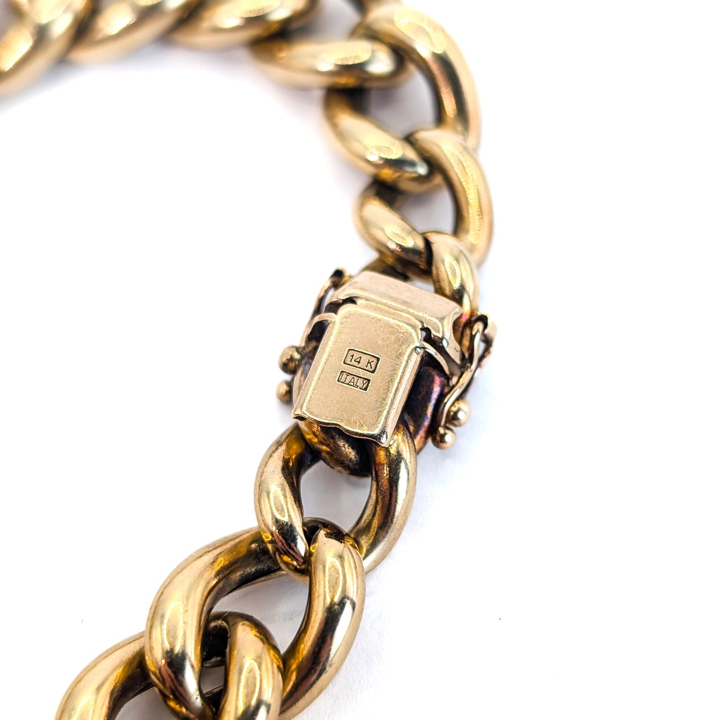 Vintage 14K Gold Curb Link Bracelet – 33.26g