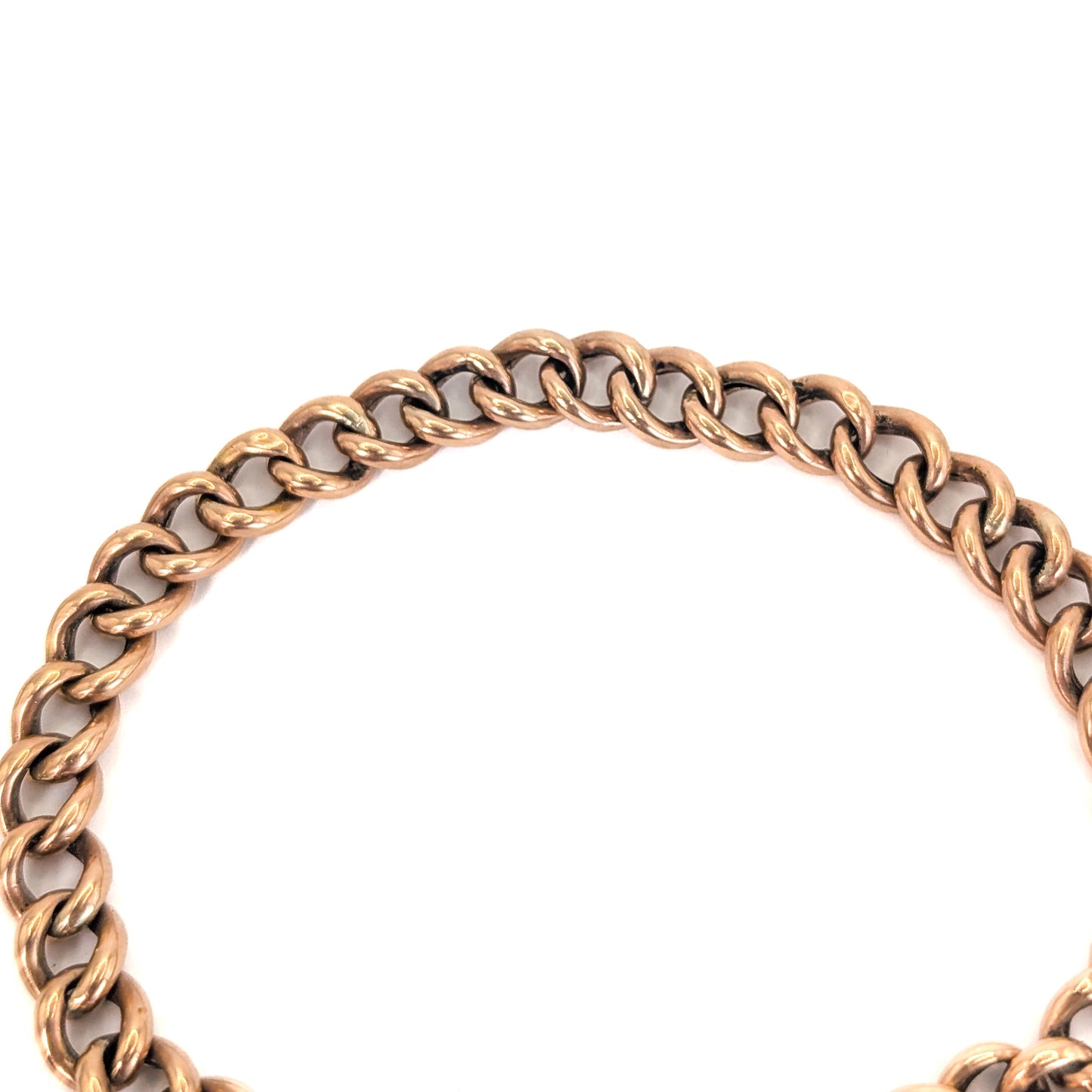 Antique 9ct Gold Curb Link Padlock Bracelet – English Hallmarks