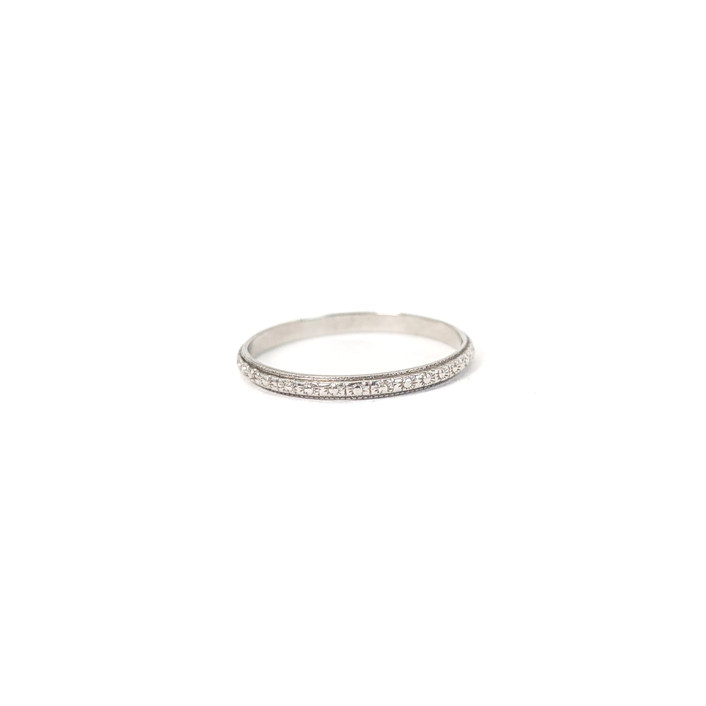 Vintage Belais 18K White Gold Band Ring