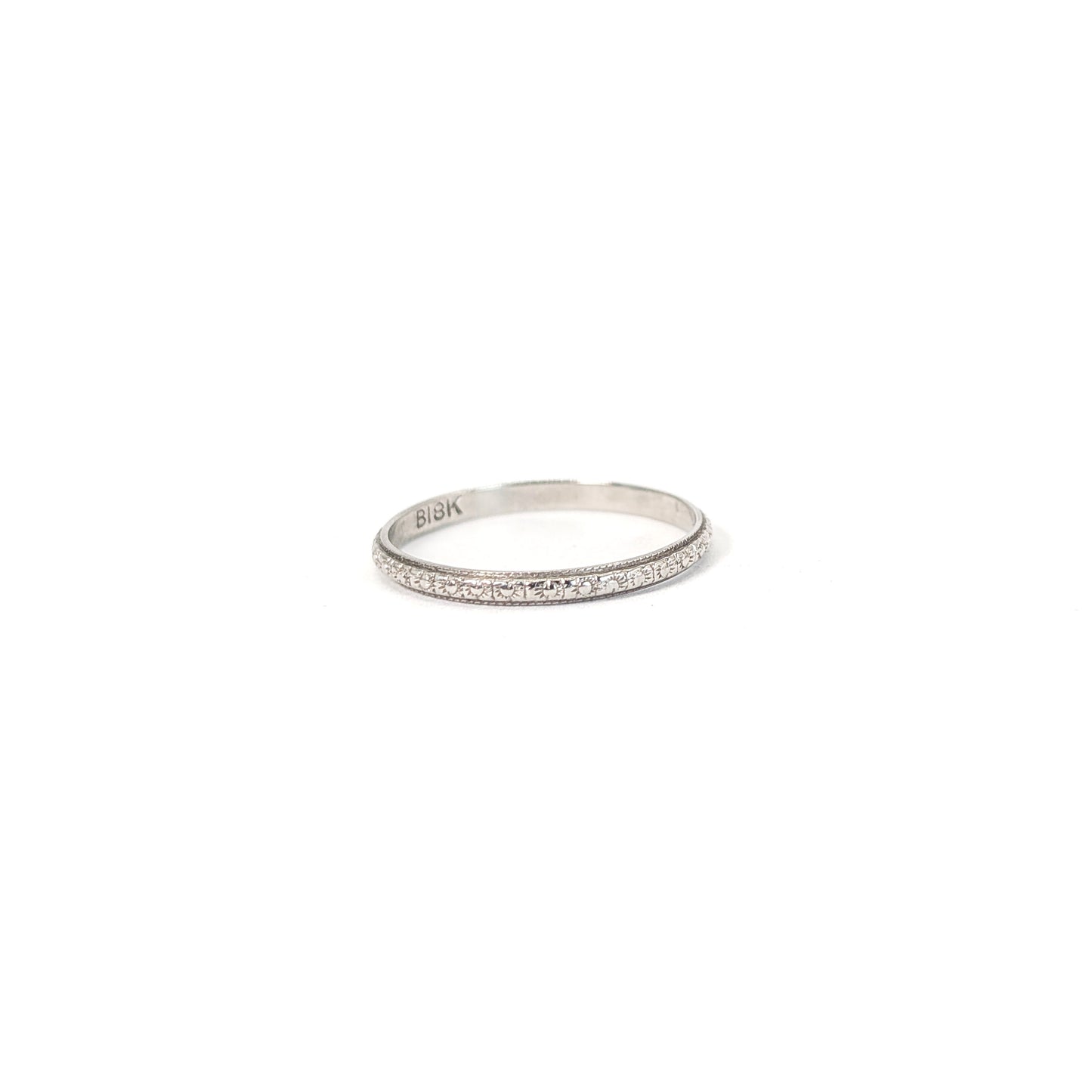 Vintage Belais 18K White Gold Band Ring