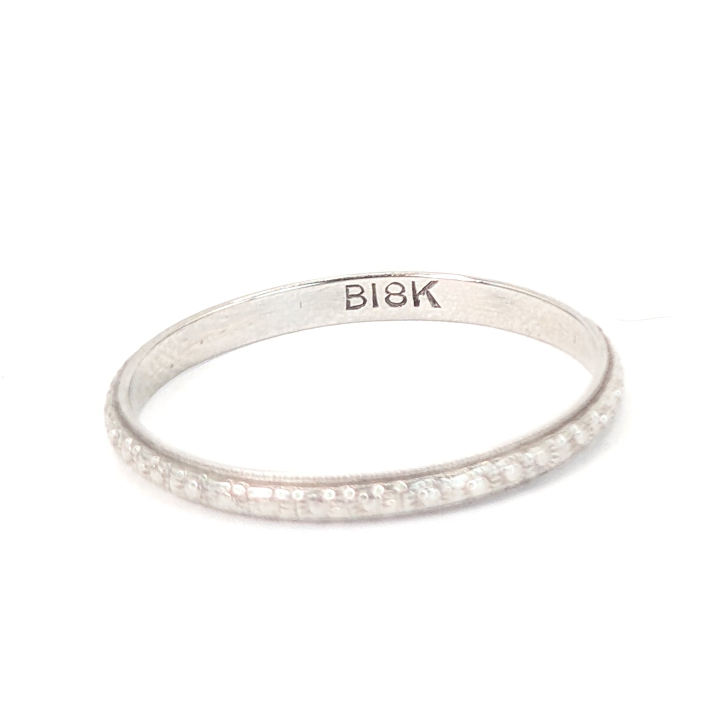 Vintage Belais 18K White Gold Band Ring