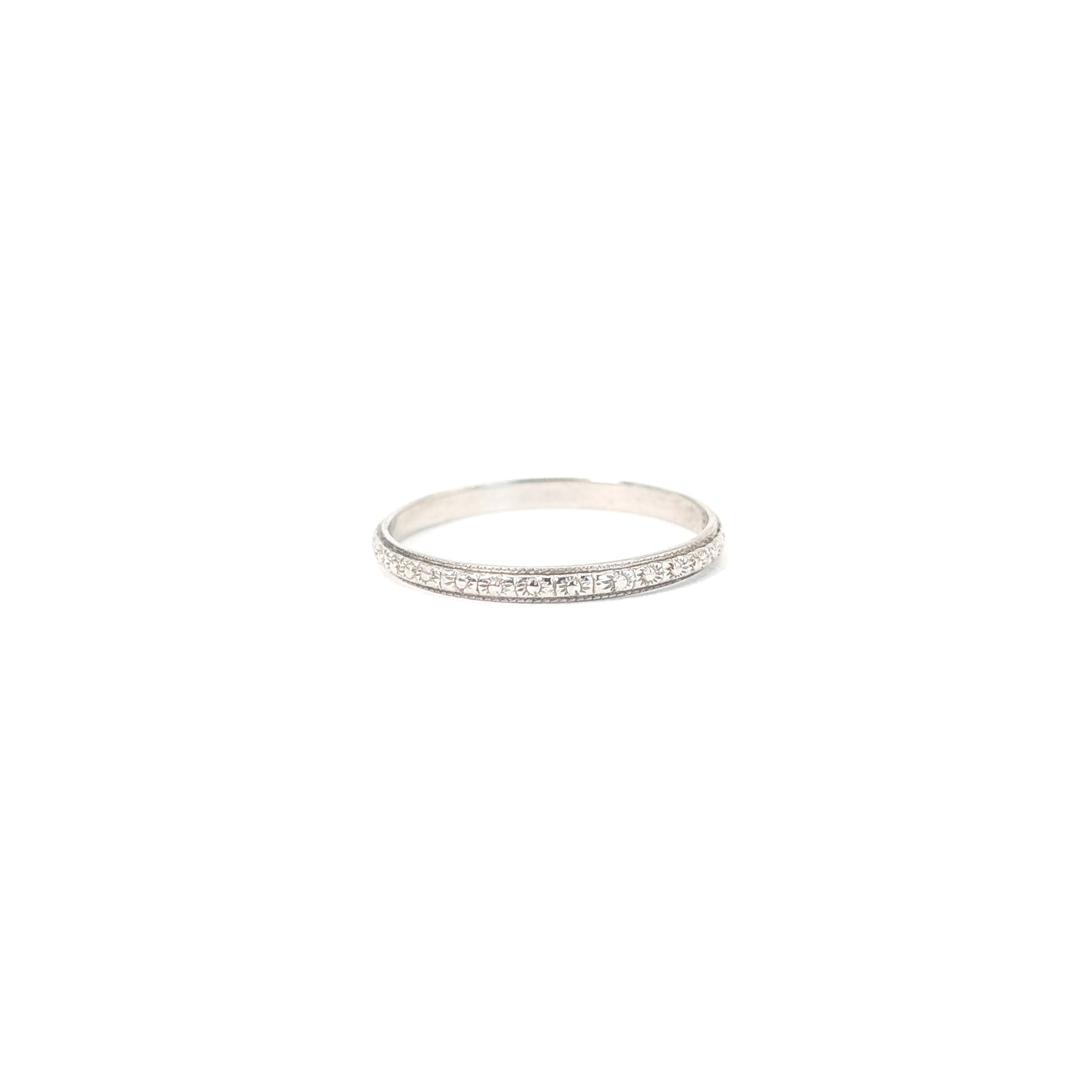 Vintage Belais 18K White Gold Band Ring