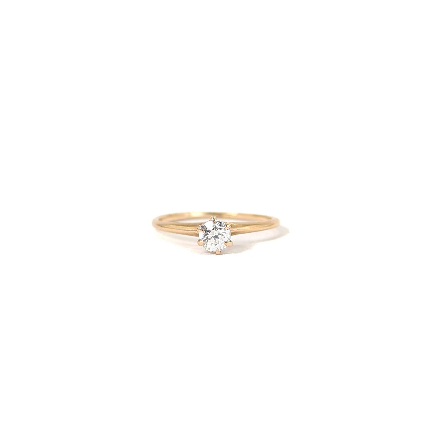 Antique 14K Gold 0.35ct Old European Cut Diamond Solitaire Ring