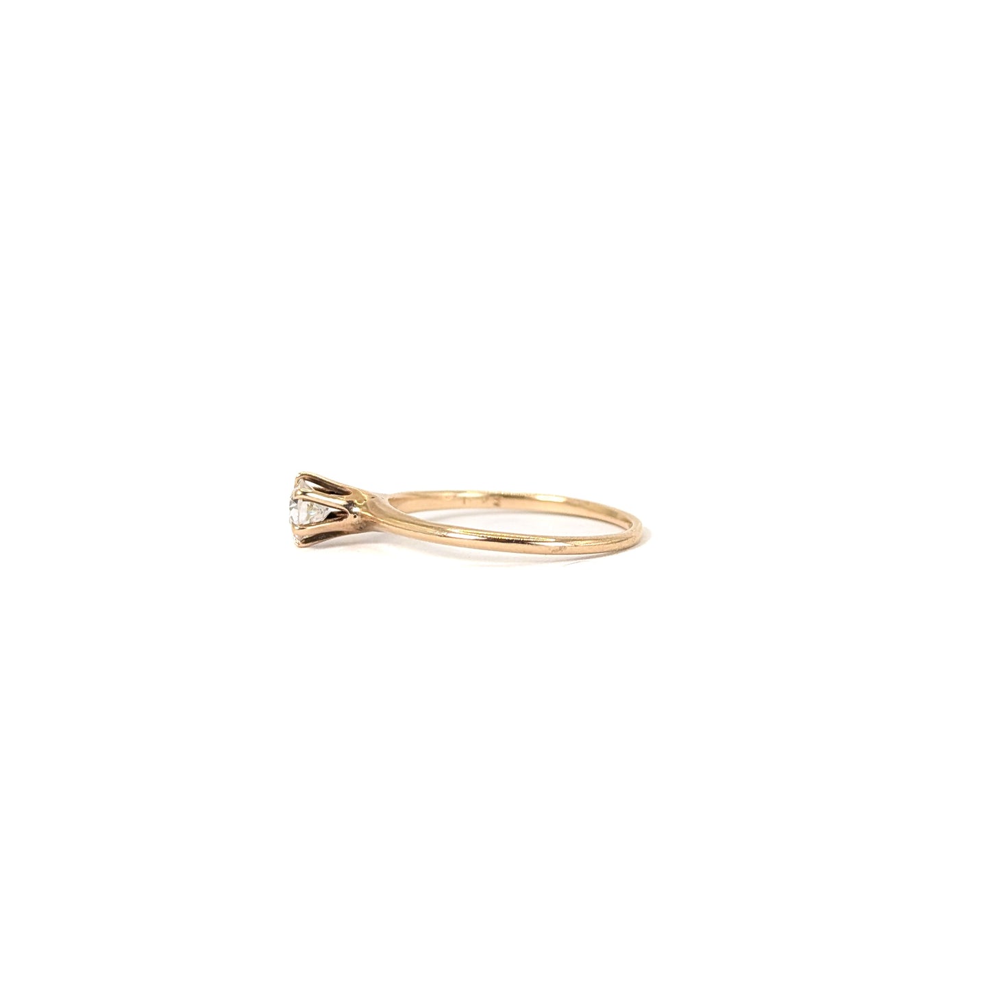 Antique 14K Gold 0.35ct Old European Cut Diamond Solitaire Ring