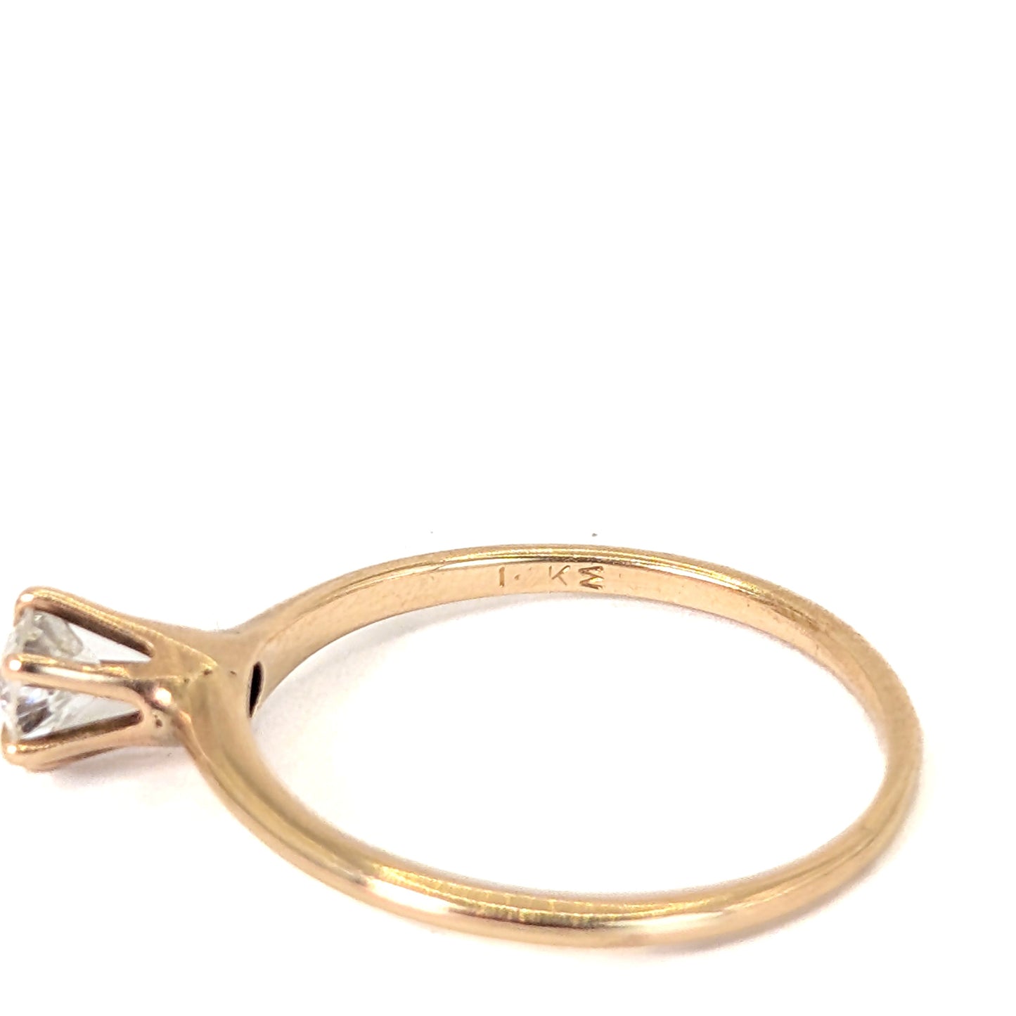 Antique 14K Gold 0.35ct Old European Cut Diamond Solitaire Ring