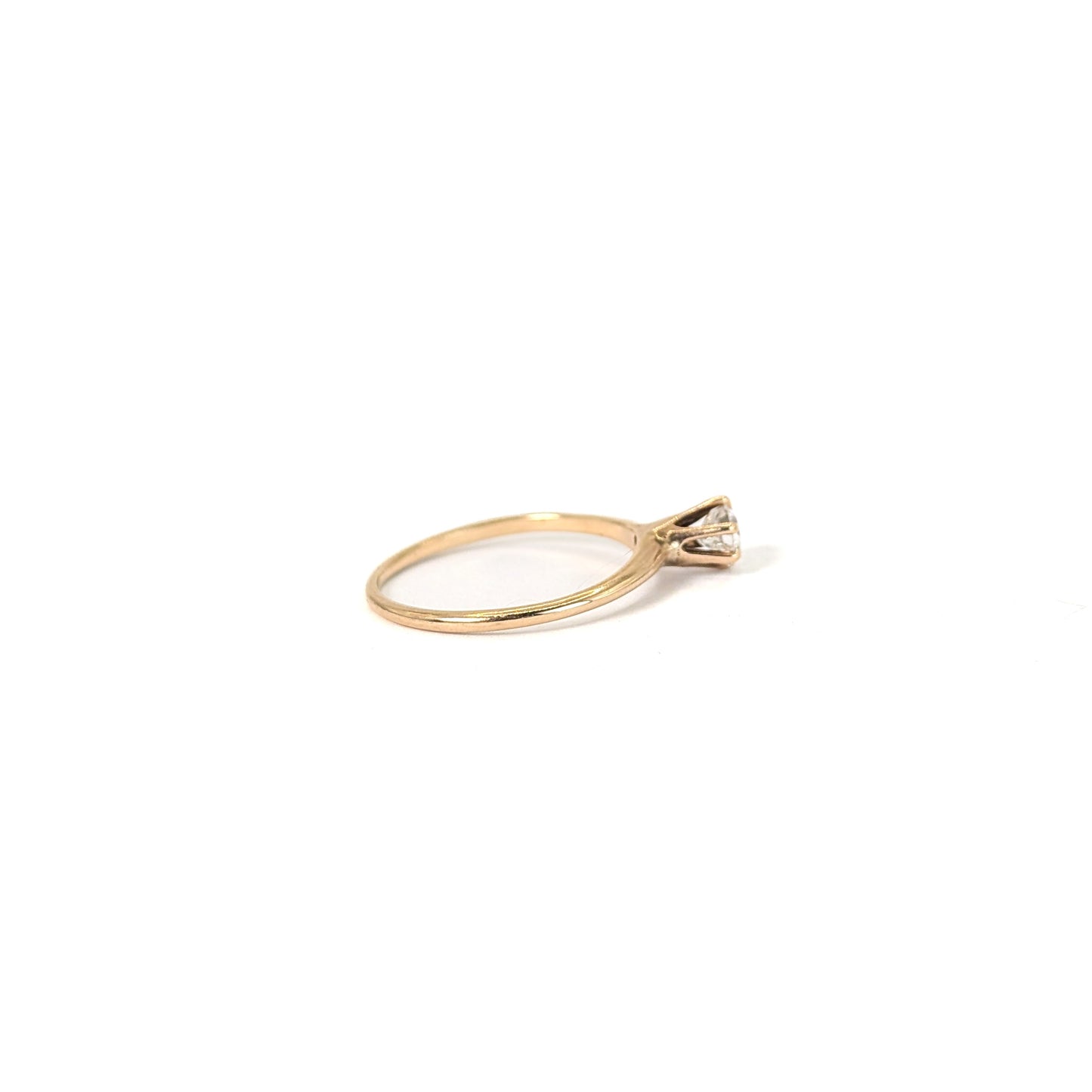 Antique 14K Gold 0.35ct Old European Cut Diamond Solitaire Ring
