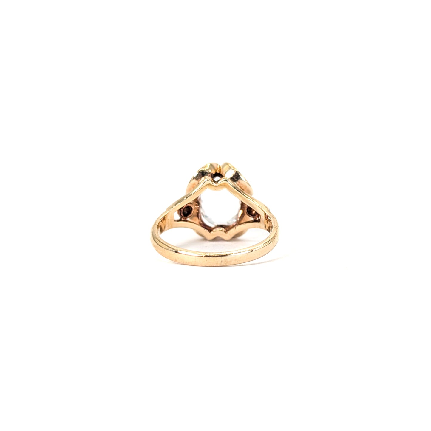 Retro 10K Gold Topaz Ring With A Hint Of Blue