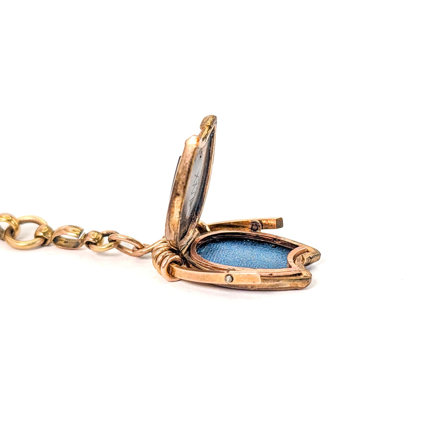 Antique 9K Gold Horseshoe Onyx Intaglio Watch Fob Pendant Locket