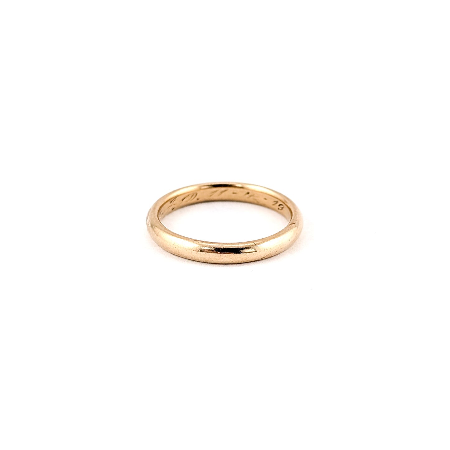 Antique Men's 14k Gold Wedding Band With Personal Engraving