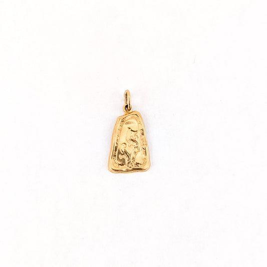 18k Gold 18k Gold Runestone Charm Pendant – Swedish Viking Inspired