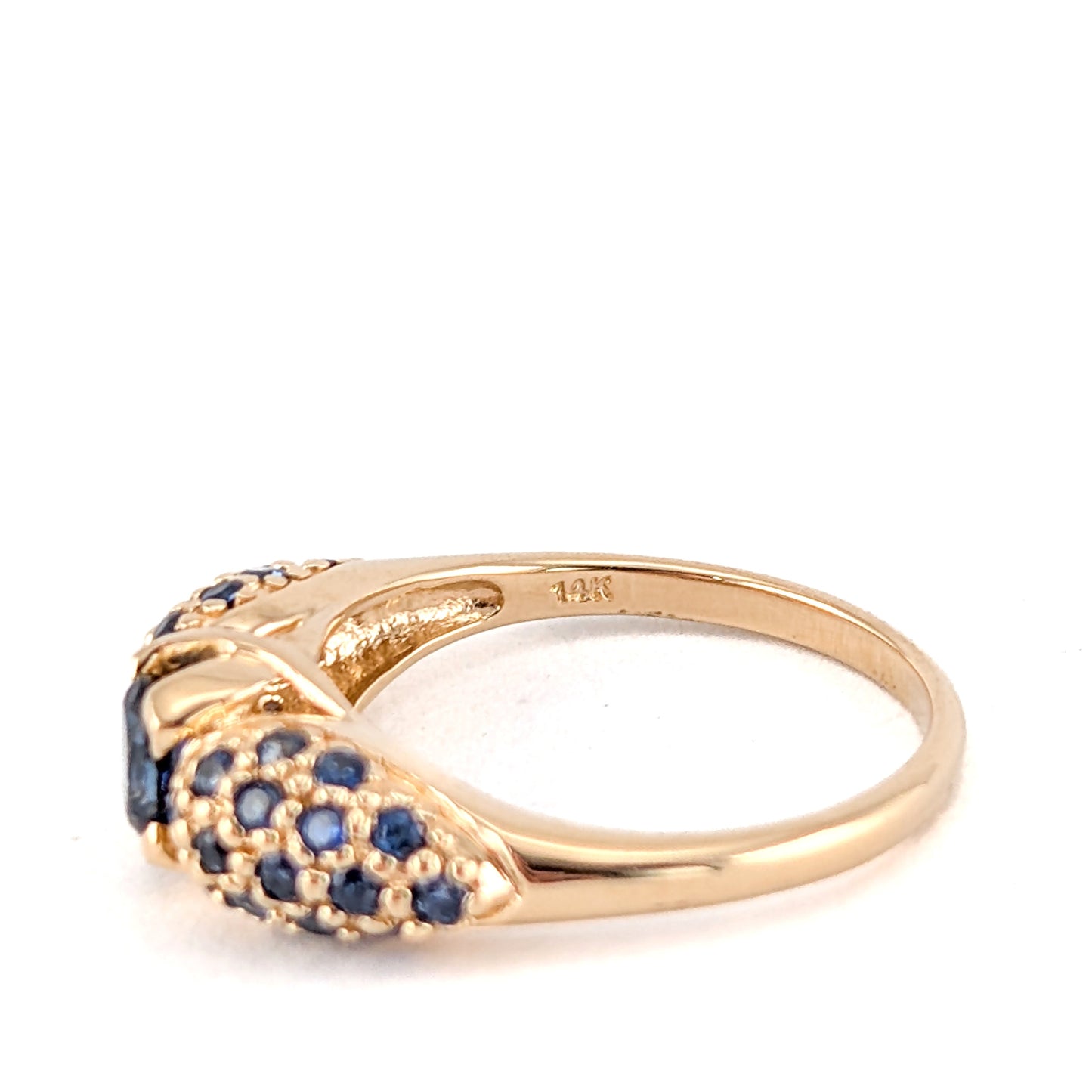 Vintage 14K Gold Blue Sapphire Cluster Ring