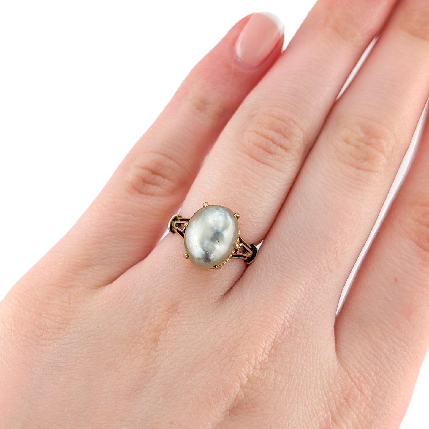 Vintage 10K Gold Baroque Pearl Ring