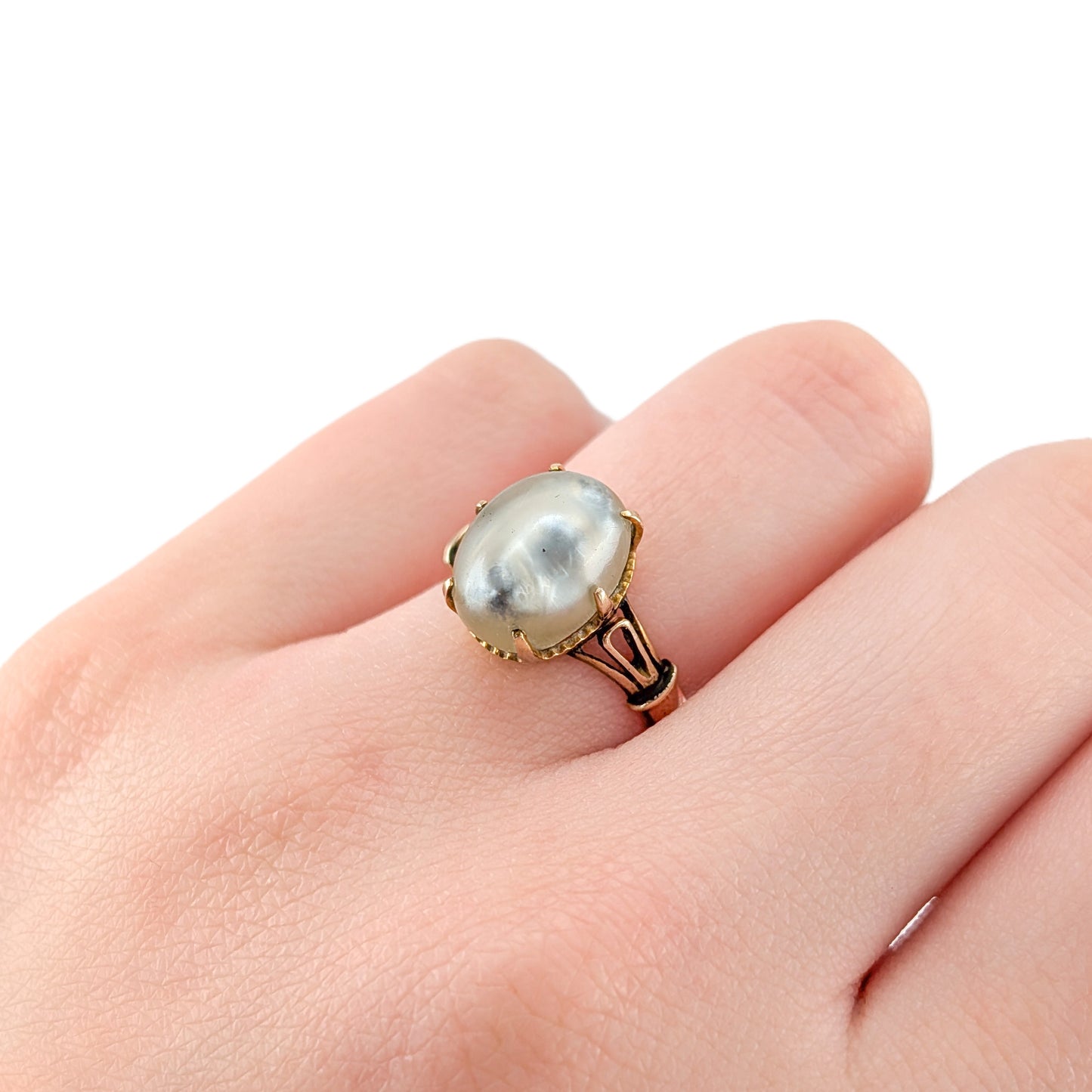 Vintage 10K Gold Baroque Pearl Ring