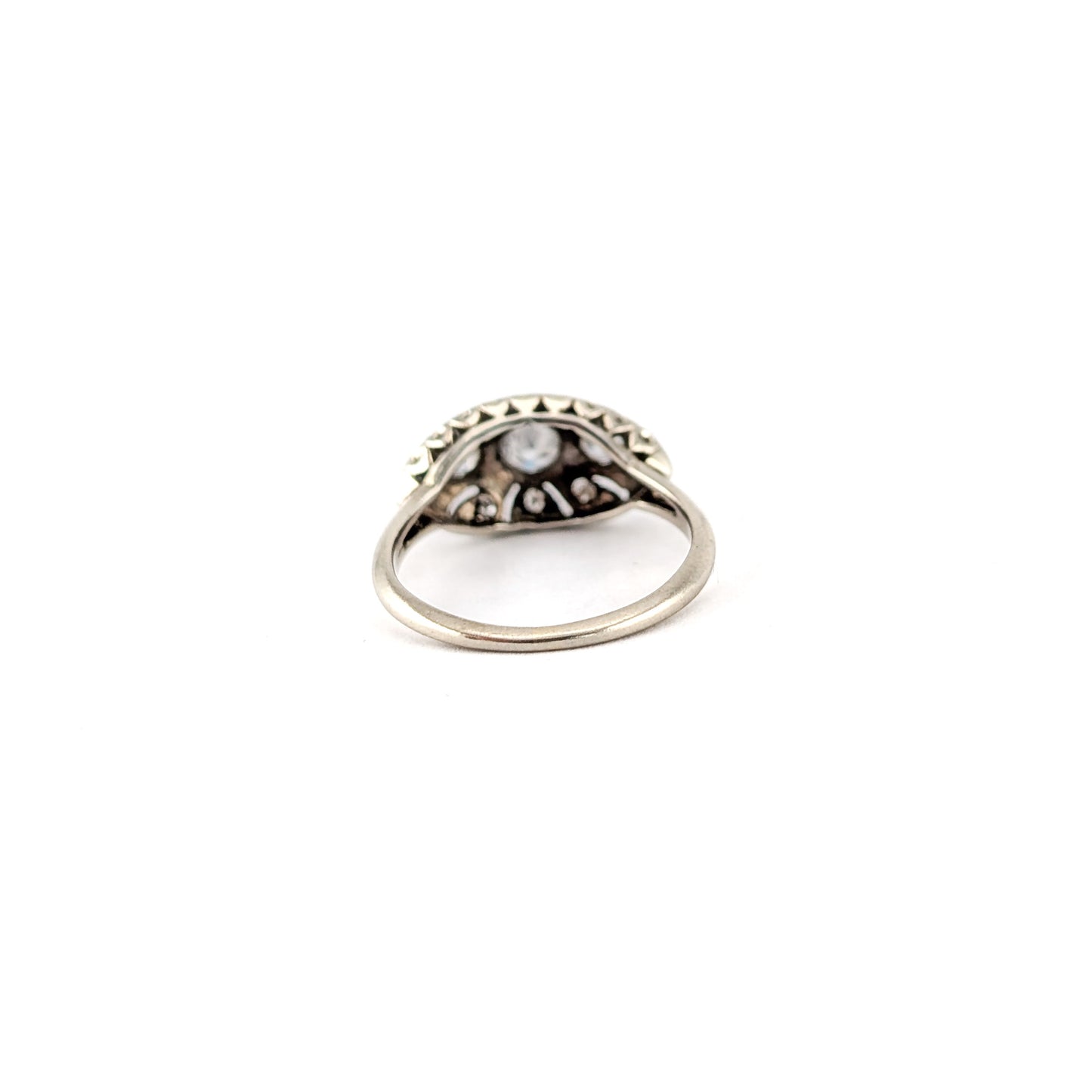 Vintage 14K White Gold Old European Cut Diamond Ring