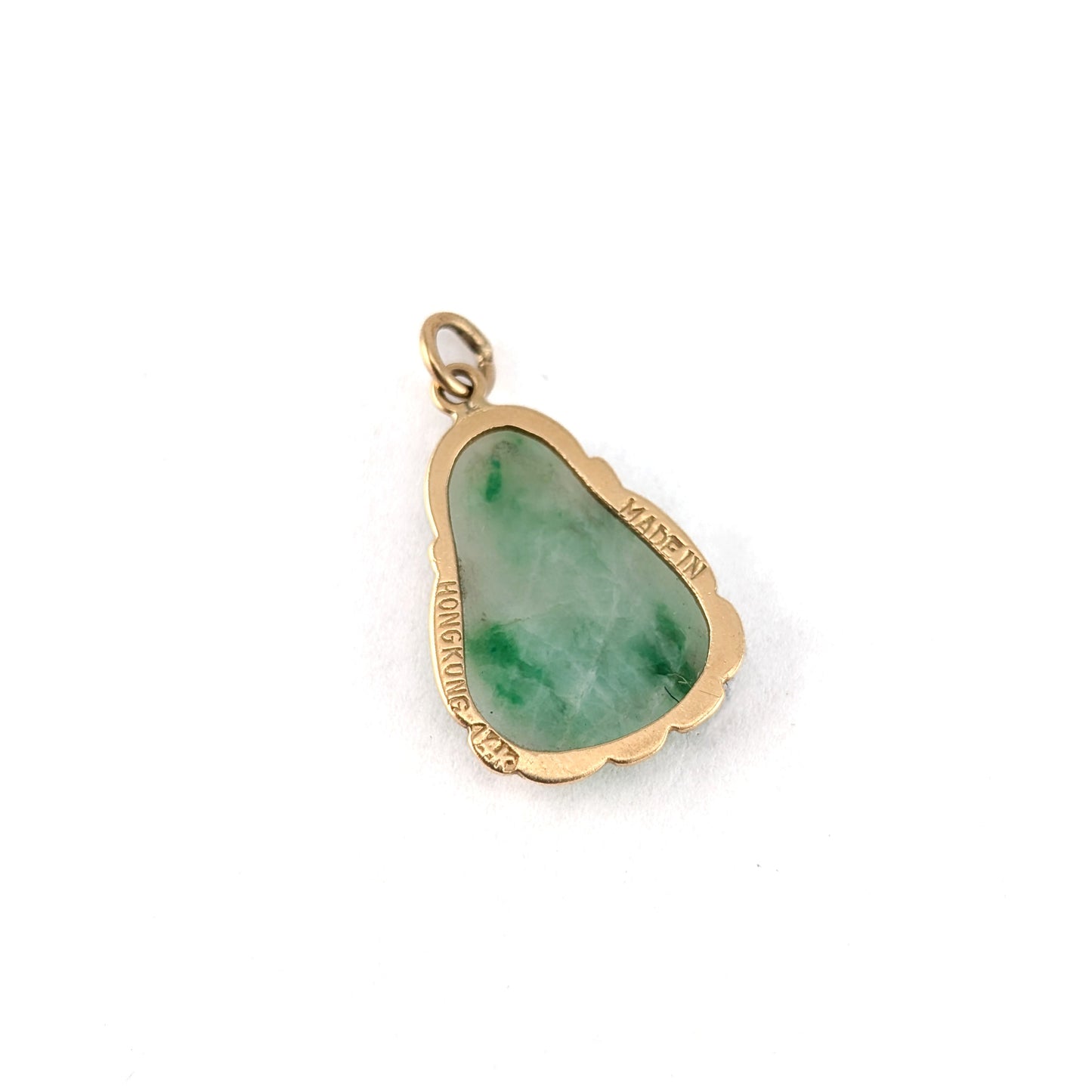 Vintage Jade Buddha Pendant in 14K Gold