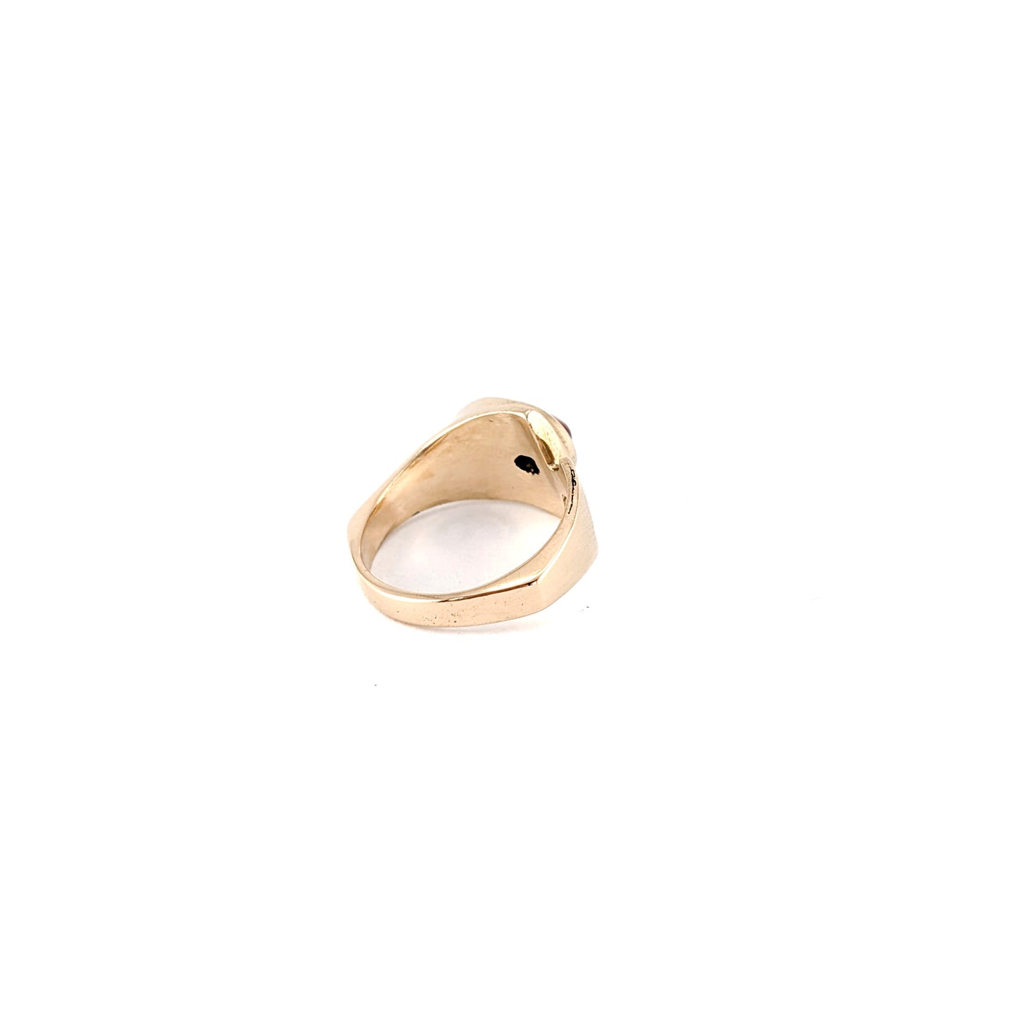Vintage 14K Gold Agate Ring – Sculptural Statement Ring, Chunky Unisex Style