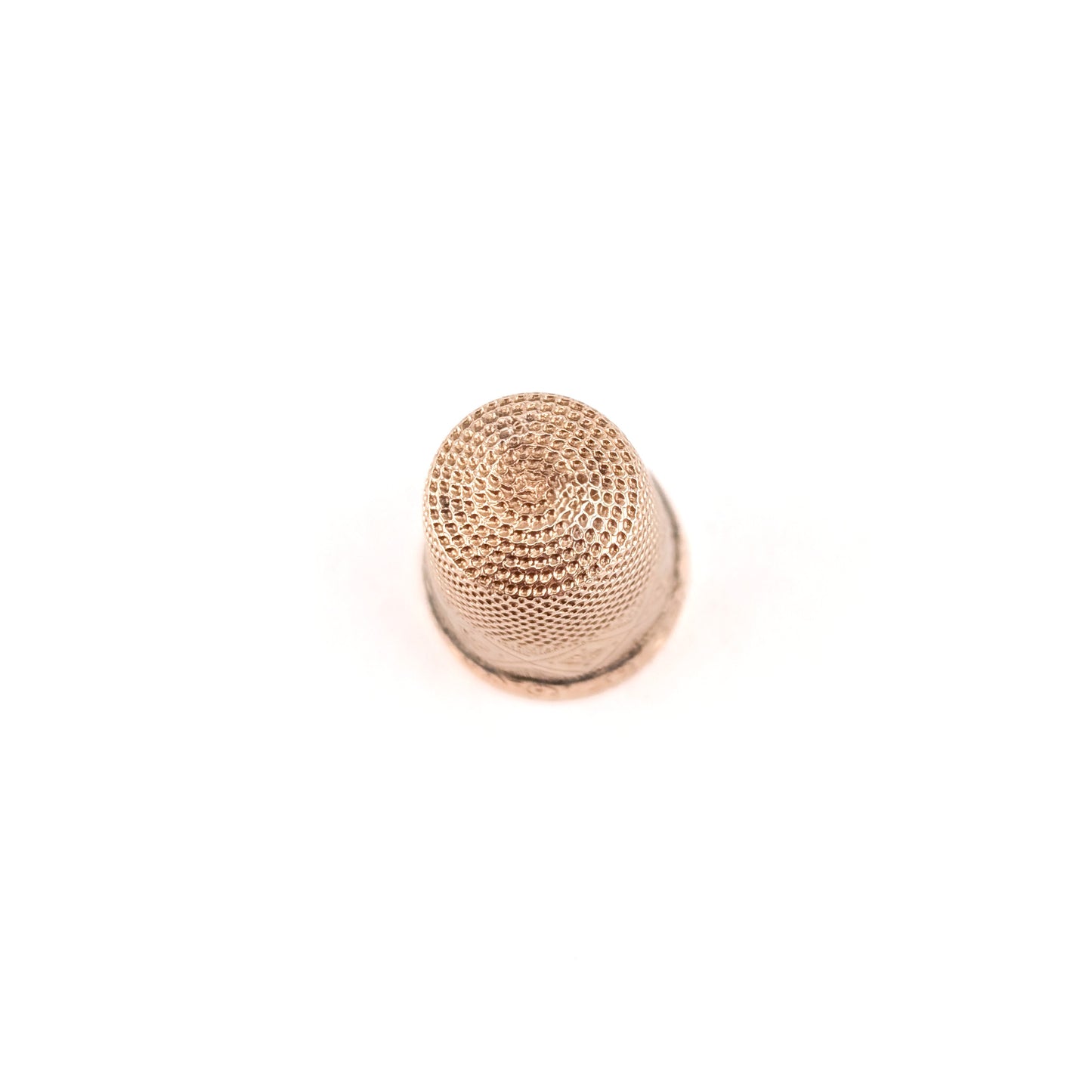 Antique 10K Gold Thimble – Engraved “LOU Dec 25 1873” – Victorian Sewing Collectible