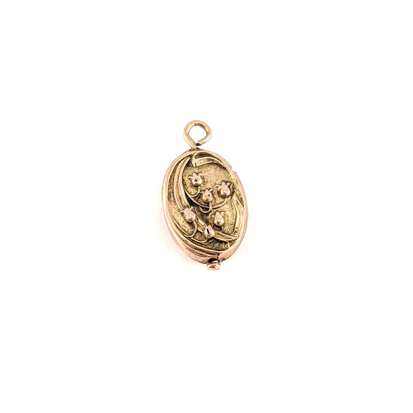Antique Art Nouveau 10K Gold Repoussé Floral Pendant with Star – Soldered Closed