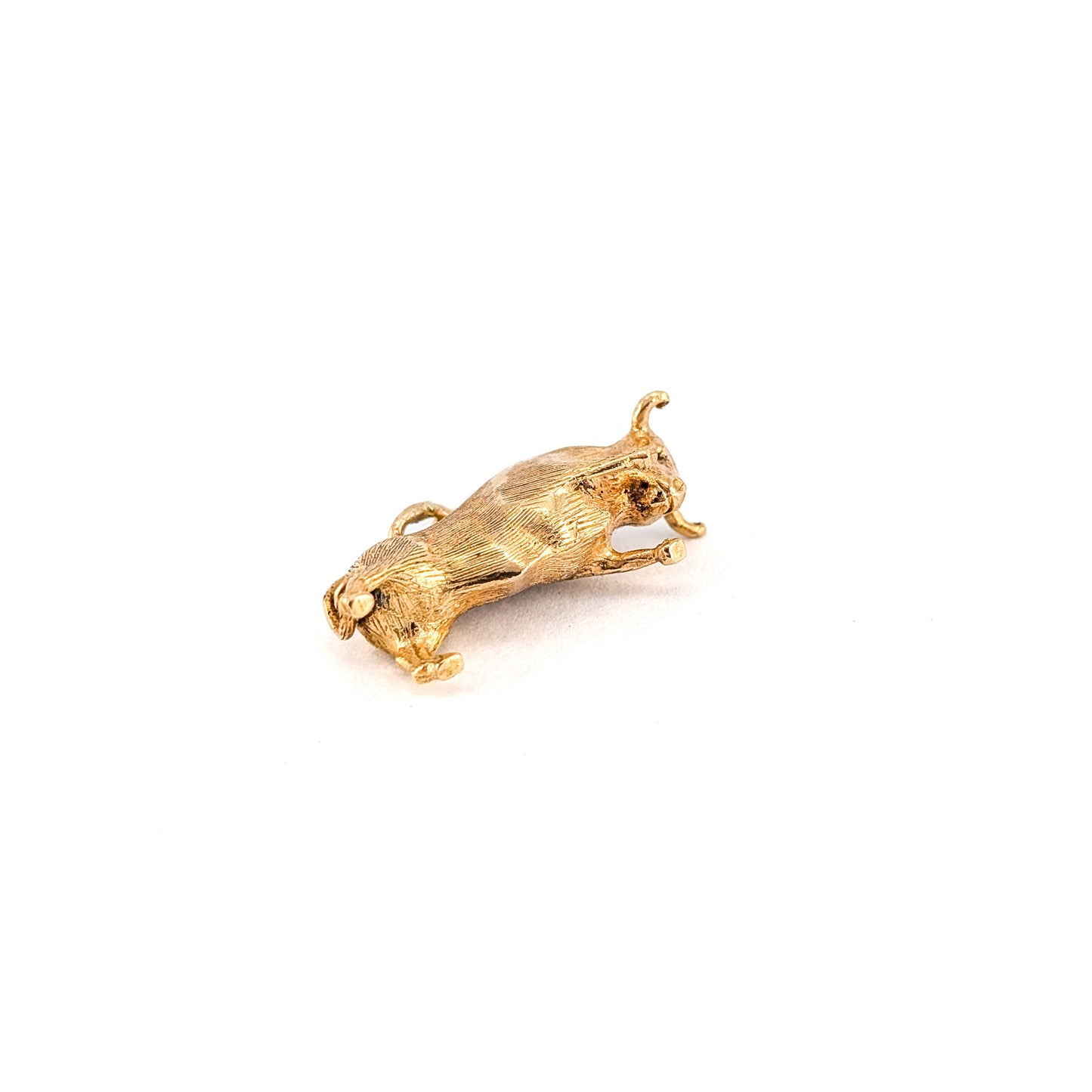 Vintage 18K Gold Bull Charm – 3D Taurus Pendant