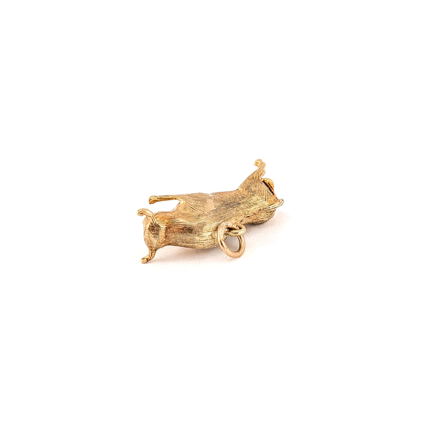 Vintage 18K Gold Bull Charm – 3D Taurus Pendant