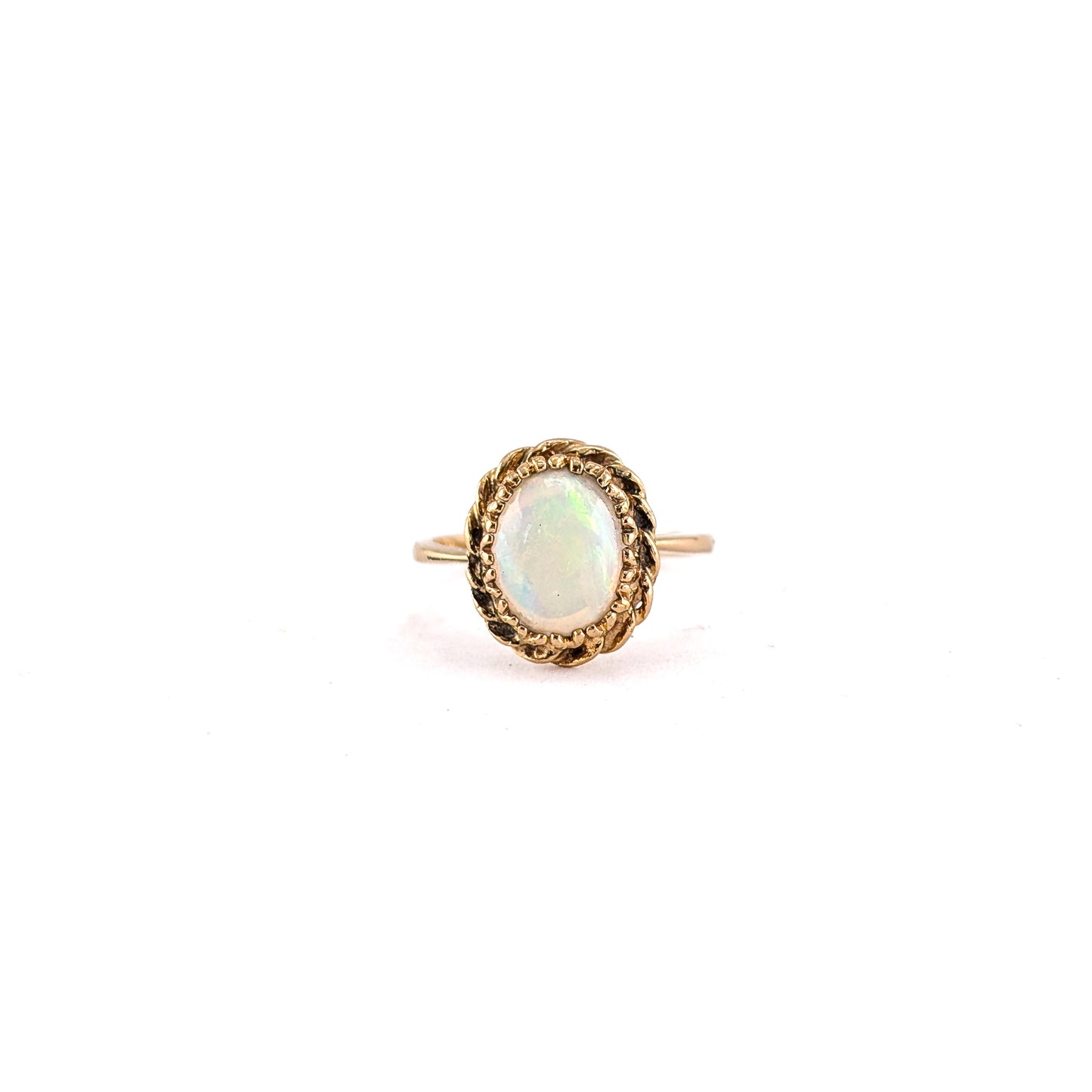 Vintage 14K Gold Oval Opal Cabochon Ring