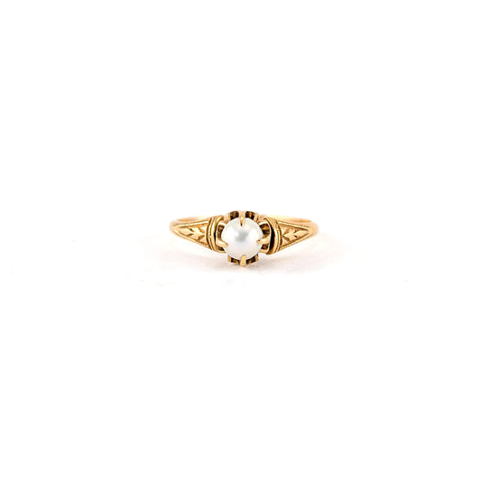 Vintage 14K Gold Pearl Ring