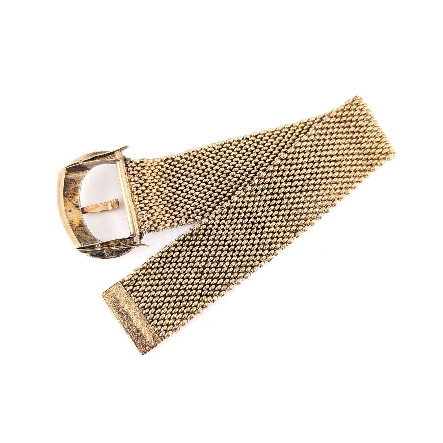 Antique Victorian 12K Gold Mesh Buckle Bracelet