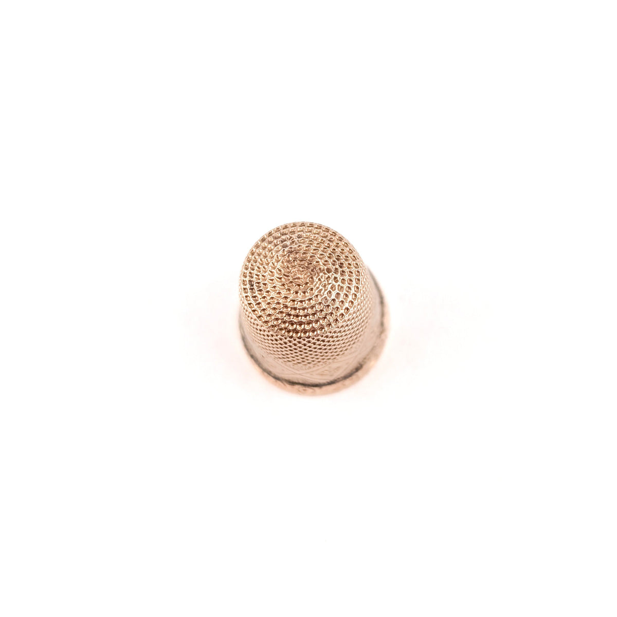 Antique 10K Gold Thimble – Engraved “LOU Dec 25 1873” – Victorian Collectible