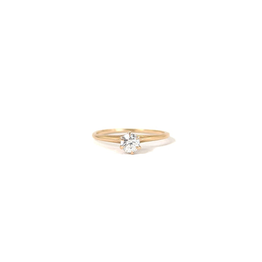 Antique 14K Gold 0.35ct Old European Cut Diamond Solitaire Ring