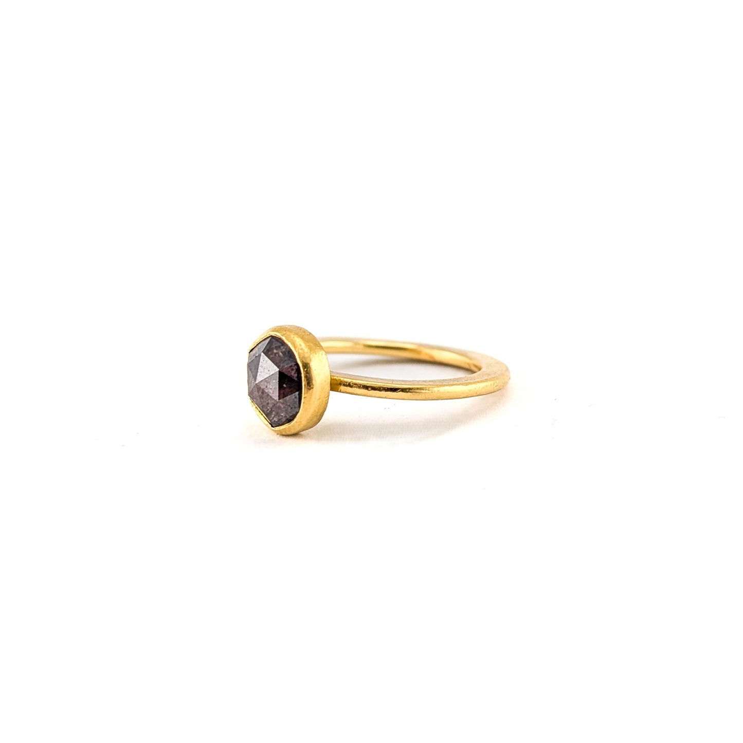 21K Gold 1.65ct Rose-Cut Diamond ring – Bezel Set, Handcrafted, Old World Style