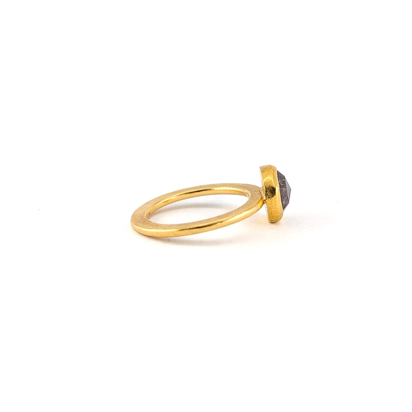 21K Gold 1.65ct Rose-Cut Diamond ring – Bezel Set, Handcrafted, Old World Style