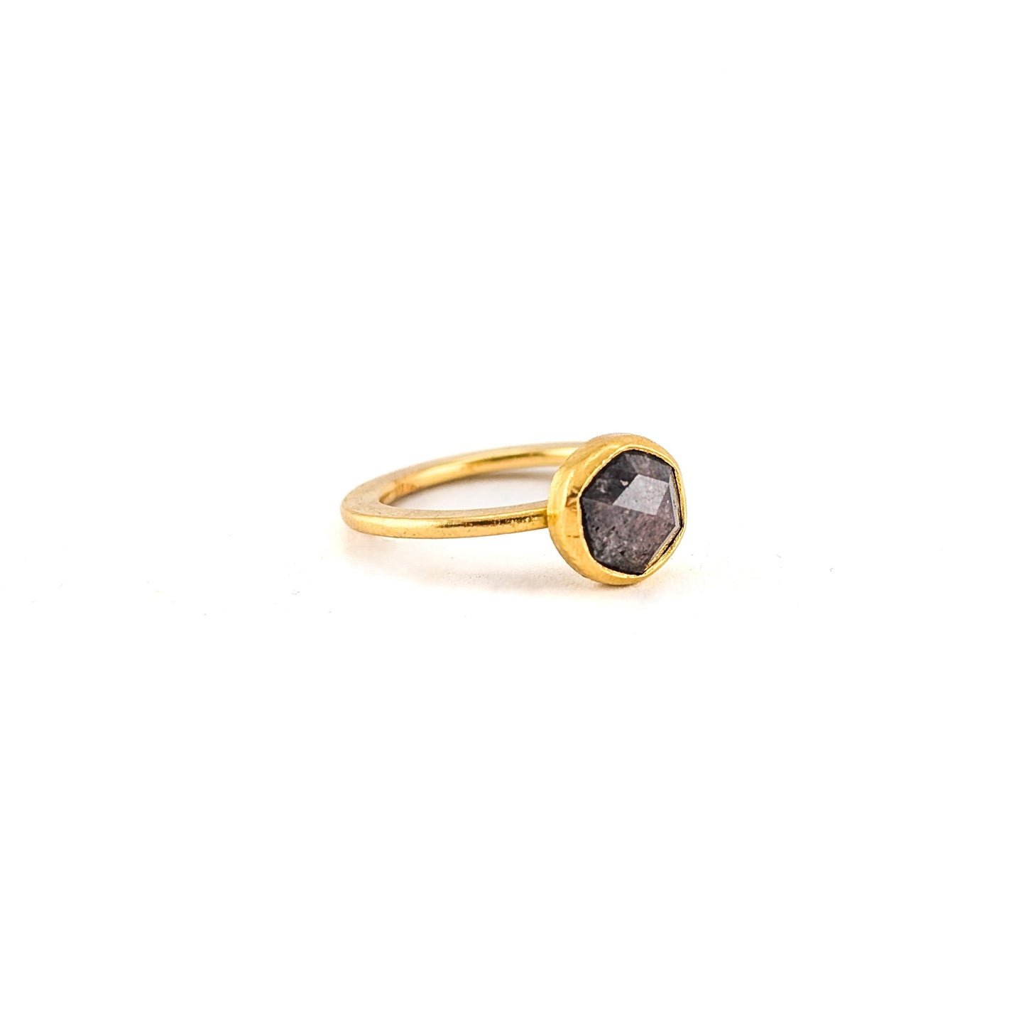 21K Gold 1.65ct Rose-Cut Diamond ring – Bezel Set, Handcrafted, Old World Style