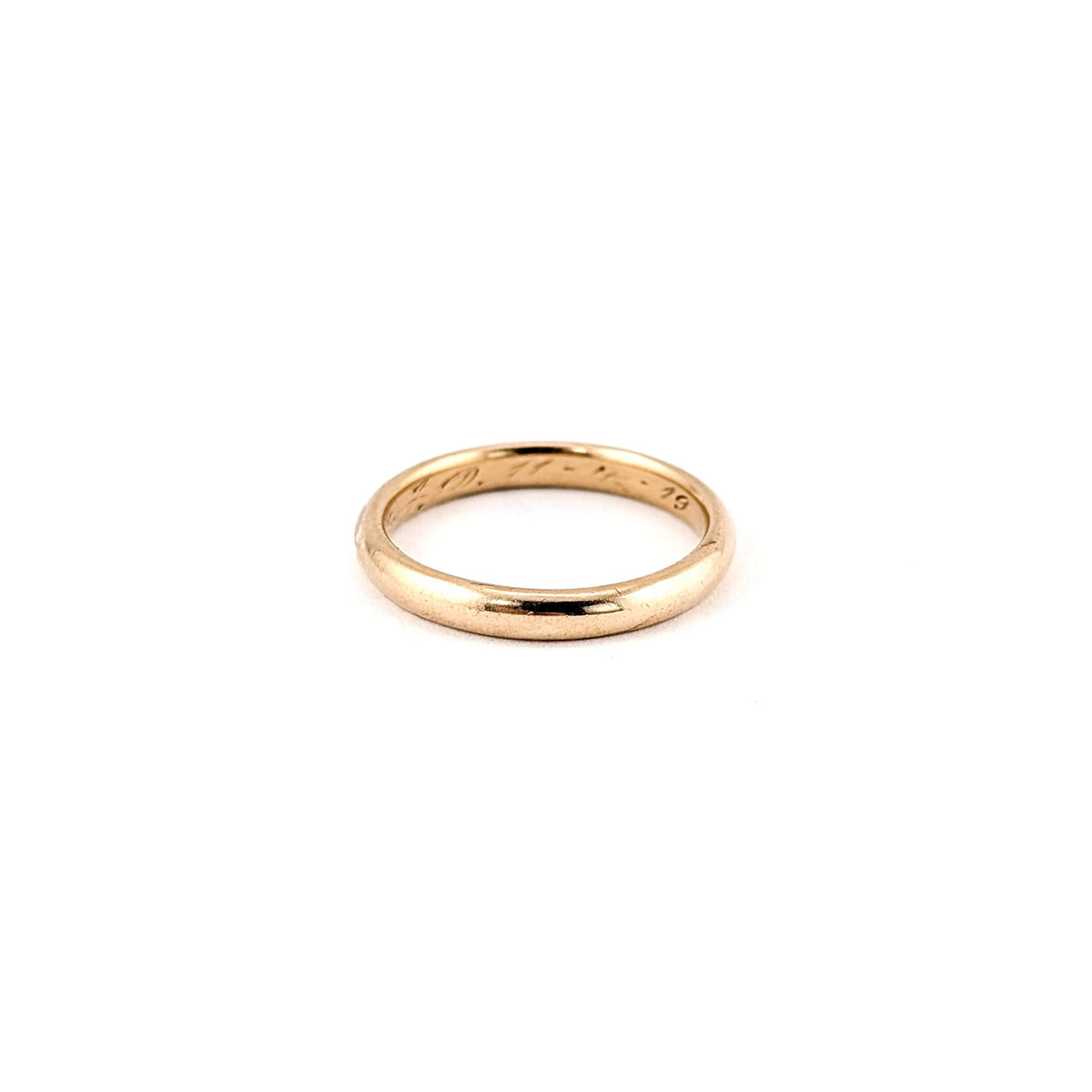 Antique Men's 14k Gold Wedding Band With Personal Engraving