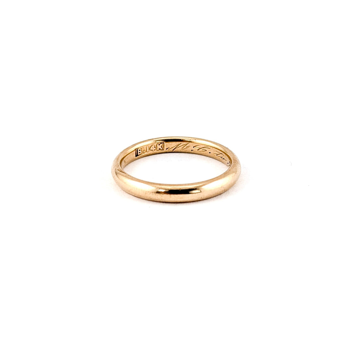 Antique Men's 14k Gold Wedding Band With Personal Engraving