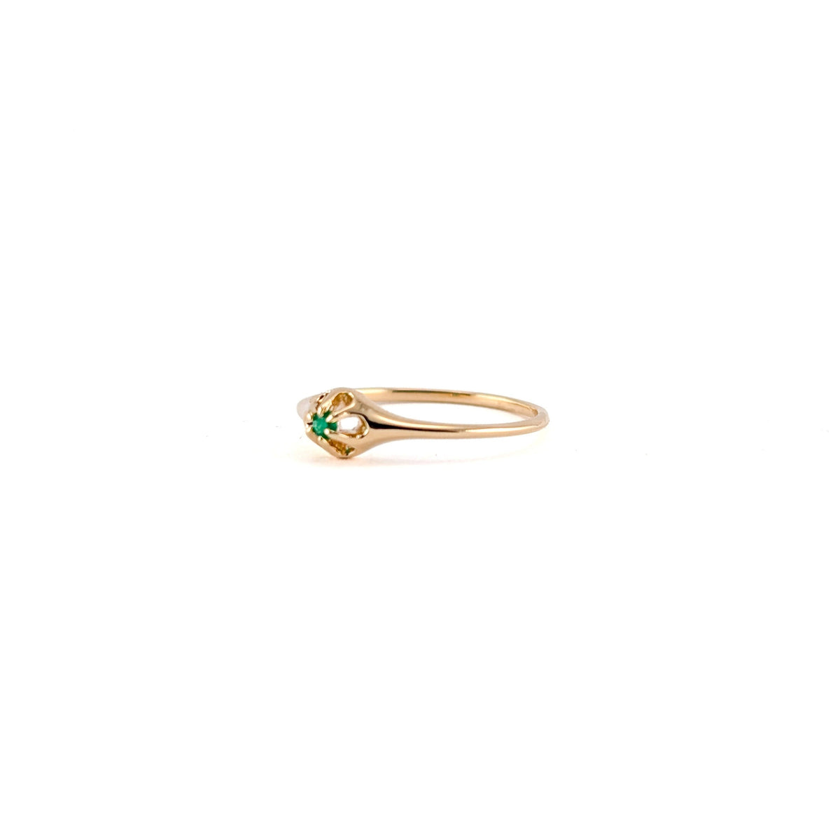 Antique Victorian 14K Gold Natural Emerald Buttercup Ring