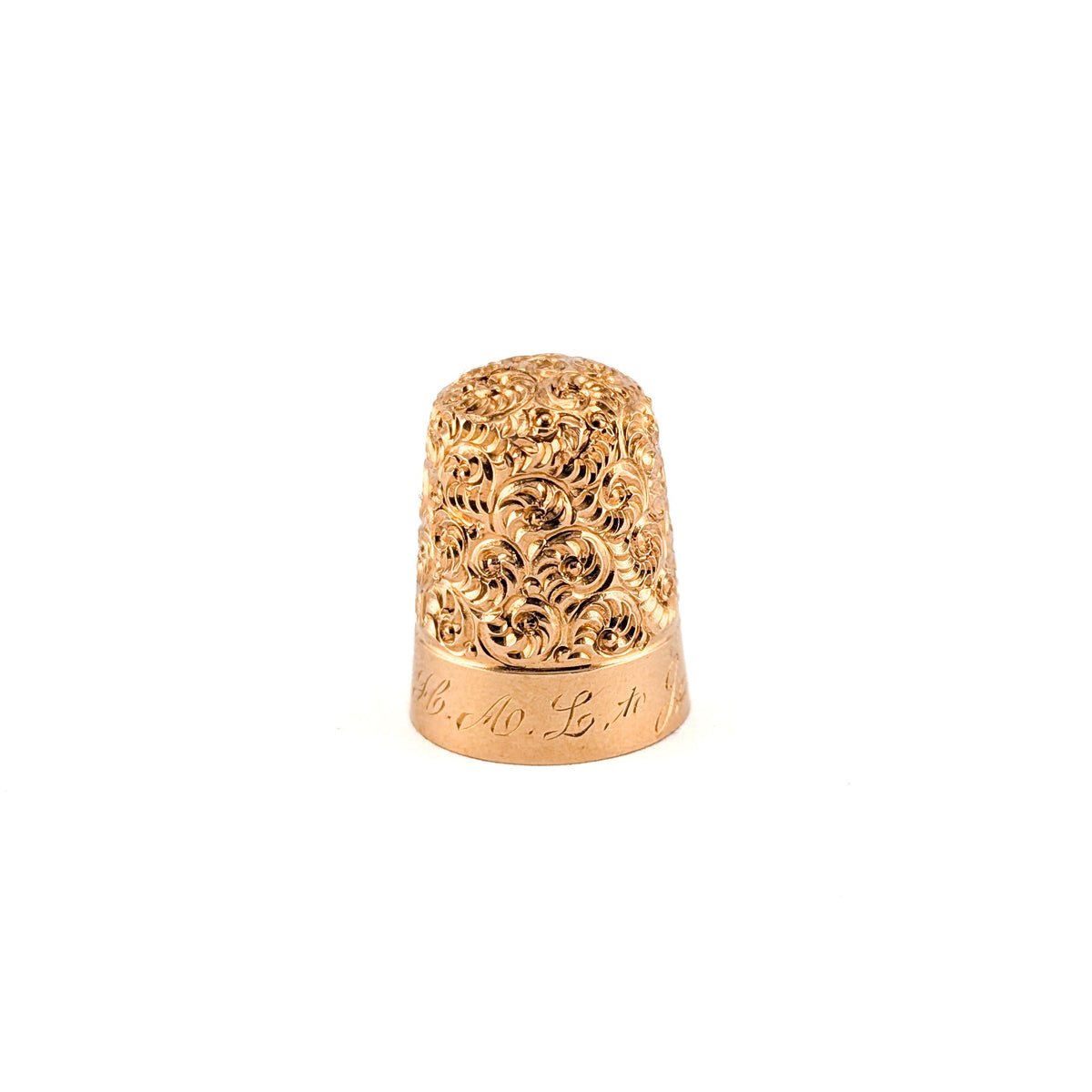 Antique Victorian 14K Gold Ornate Filigree Sewing Thimble