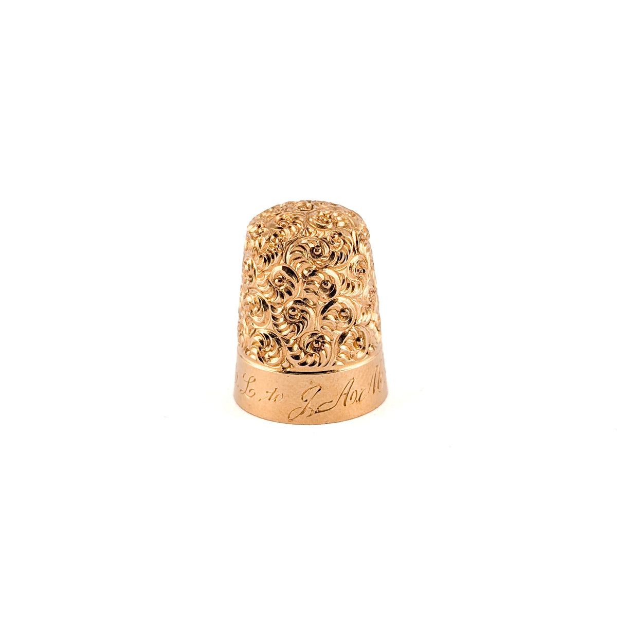 Antique Victorian 14K Gold Ornate Filigree Sewing Thimble