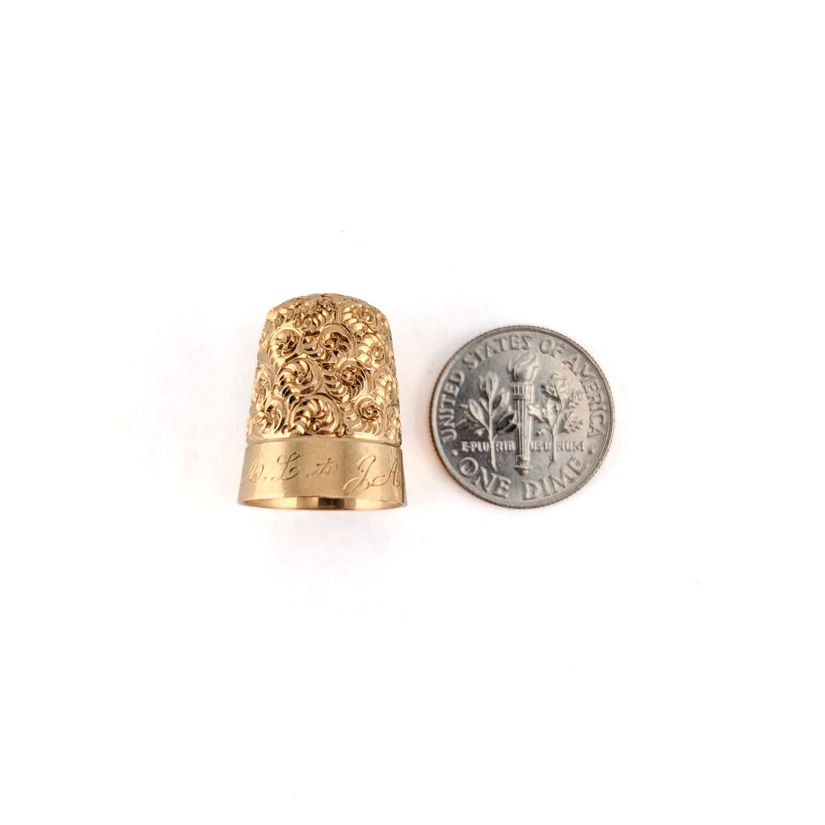 Antique Victorian 14K Gold Ornate Filigree Sewing Thimble