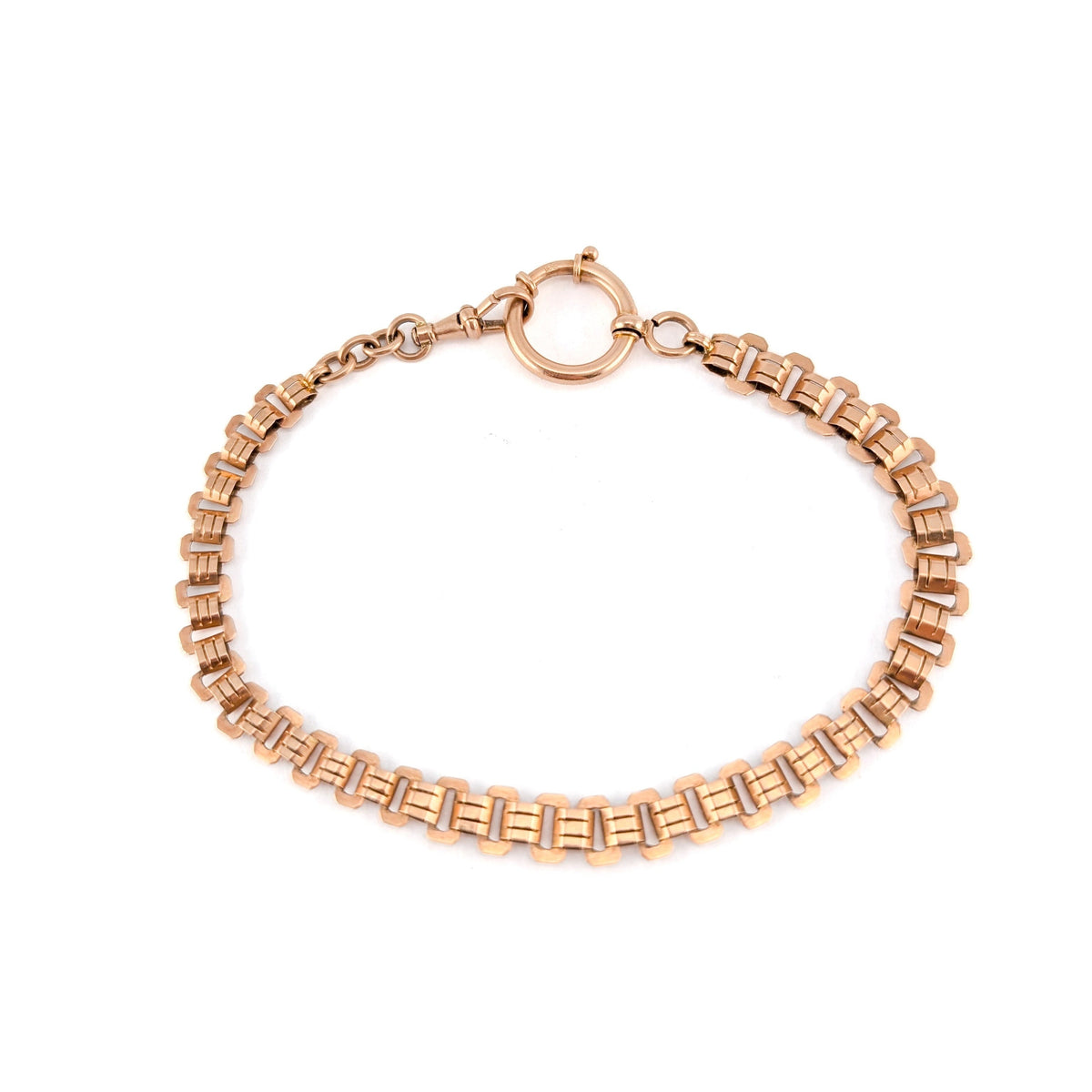 Antique Victorian 14K Rose Gold Book Chain | Articulated Link | 10.5"