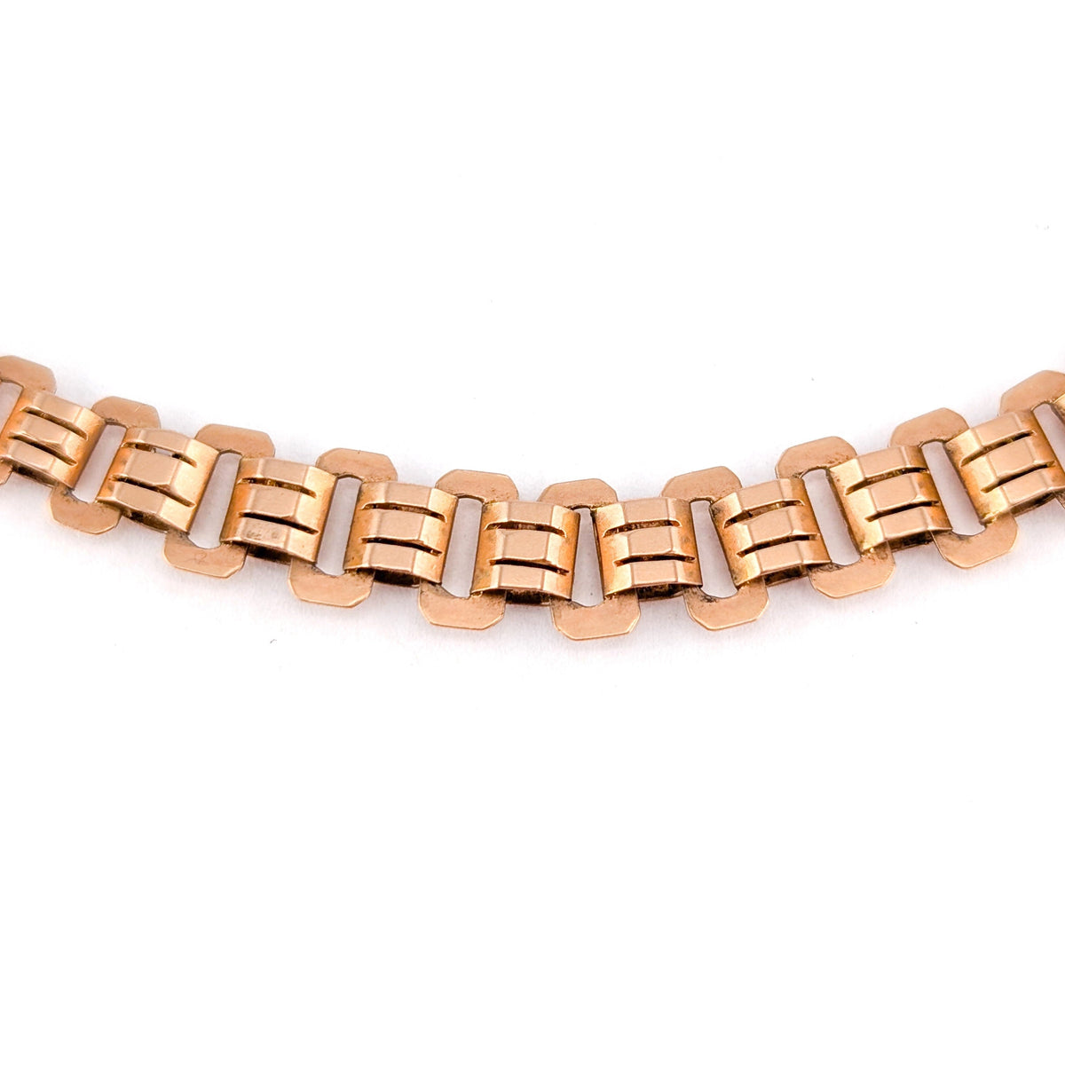 Antique Victorian 14K Rose Gold Book Chain | Articulated Link | 10.5"