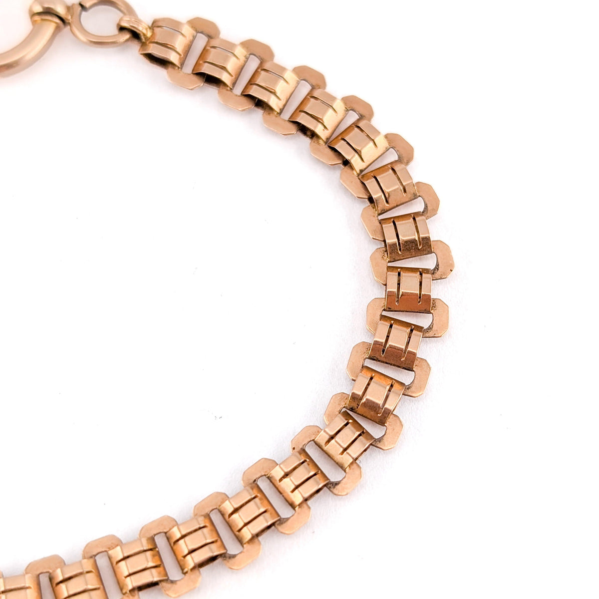 Antique Victorian 14K Rose Gold Book Chain | Articulated Link | 10.5"