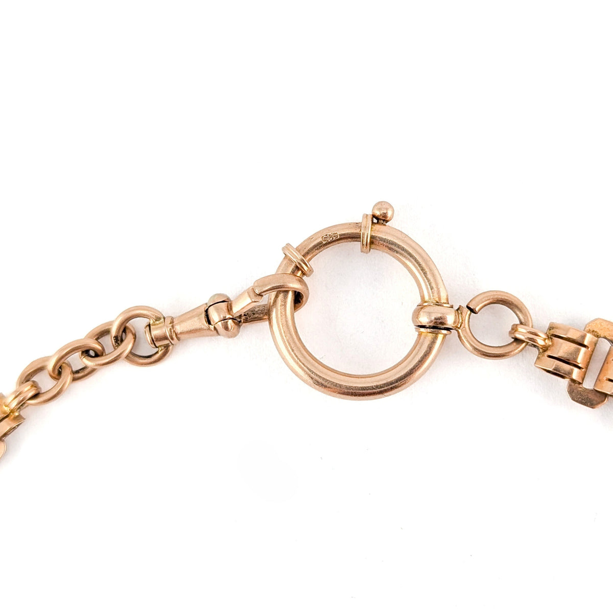 Antique Victorian 14K Rose Gold Book Chain | Articulated Link | 10.5"