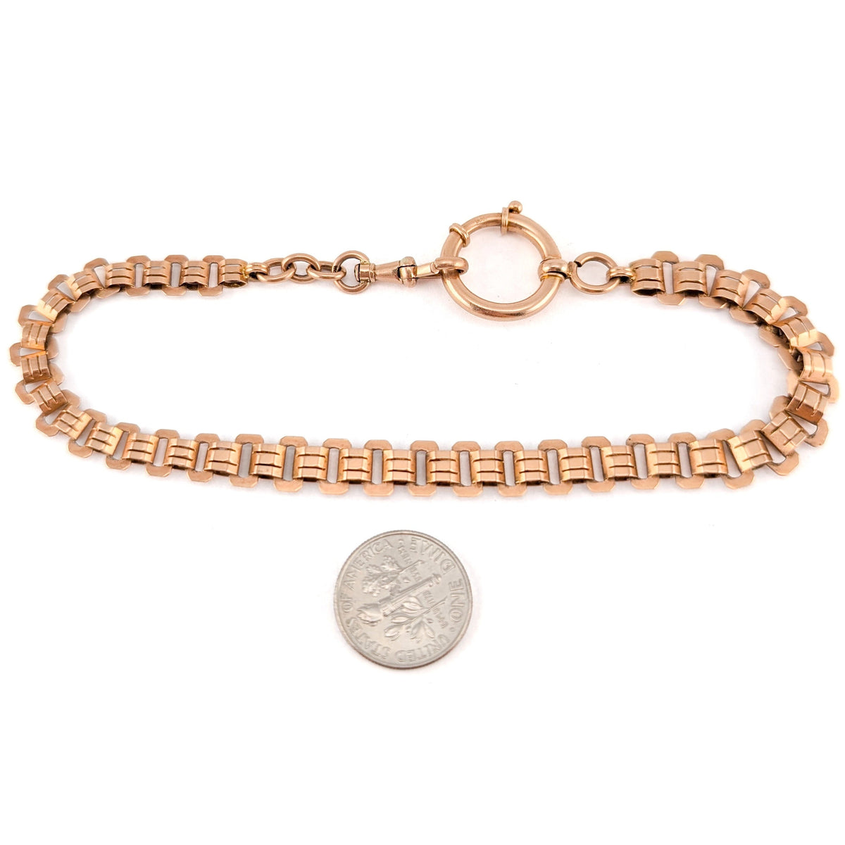 Antique Victorian 14K Rose Gold Book Chain | Articulated Link | 10.5"