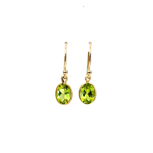 14K Peridot French Wire Hook Earrings