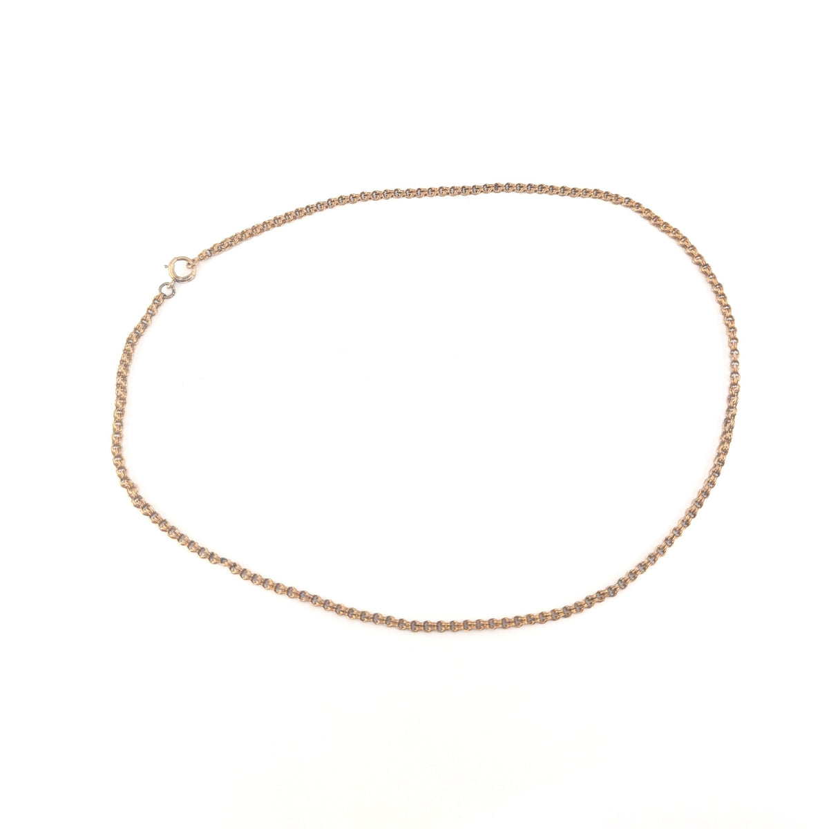 Mid-Century 10K Gold Double Rolo Chain Necklace