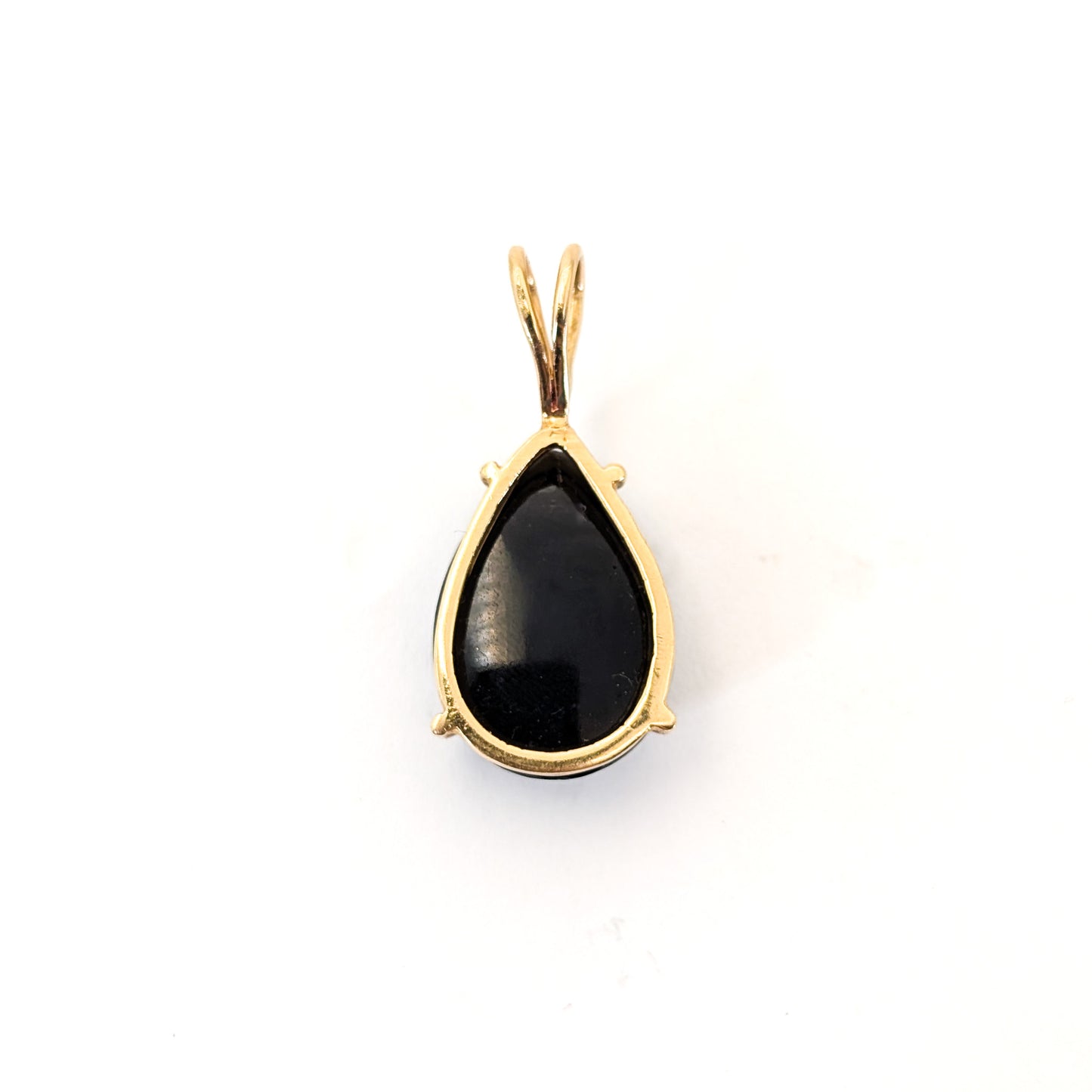 Vintage 14K Gold Carved Onyx Mouse Pendant
