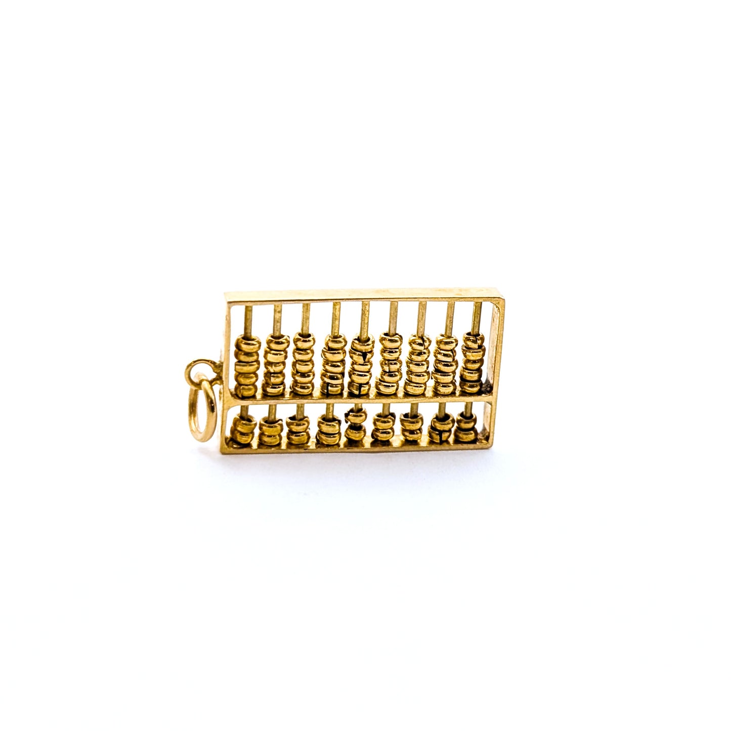 Vintage 14K Gold Abacus Charm – Working Beads Mechanical Design