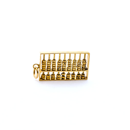 Vintage 14K Gold Abacus Charm – Working Beads Mechanical Design