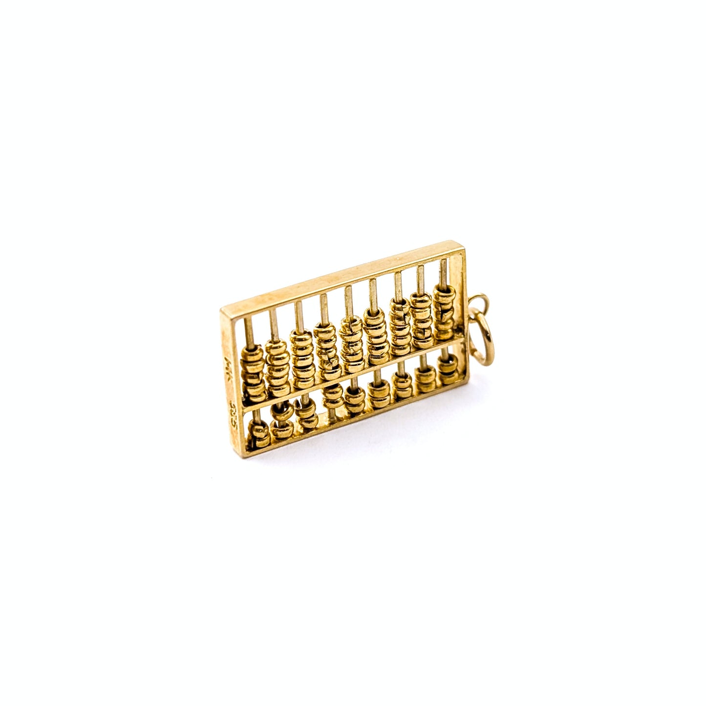 Vintage 14K Gold Abacus Charm – Working Beads Mechanical Design
