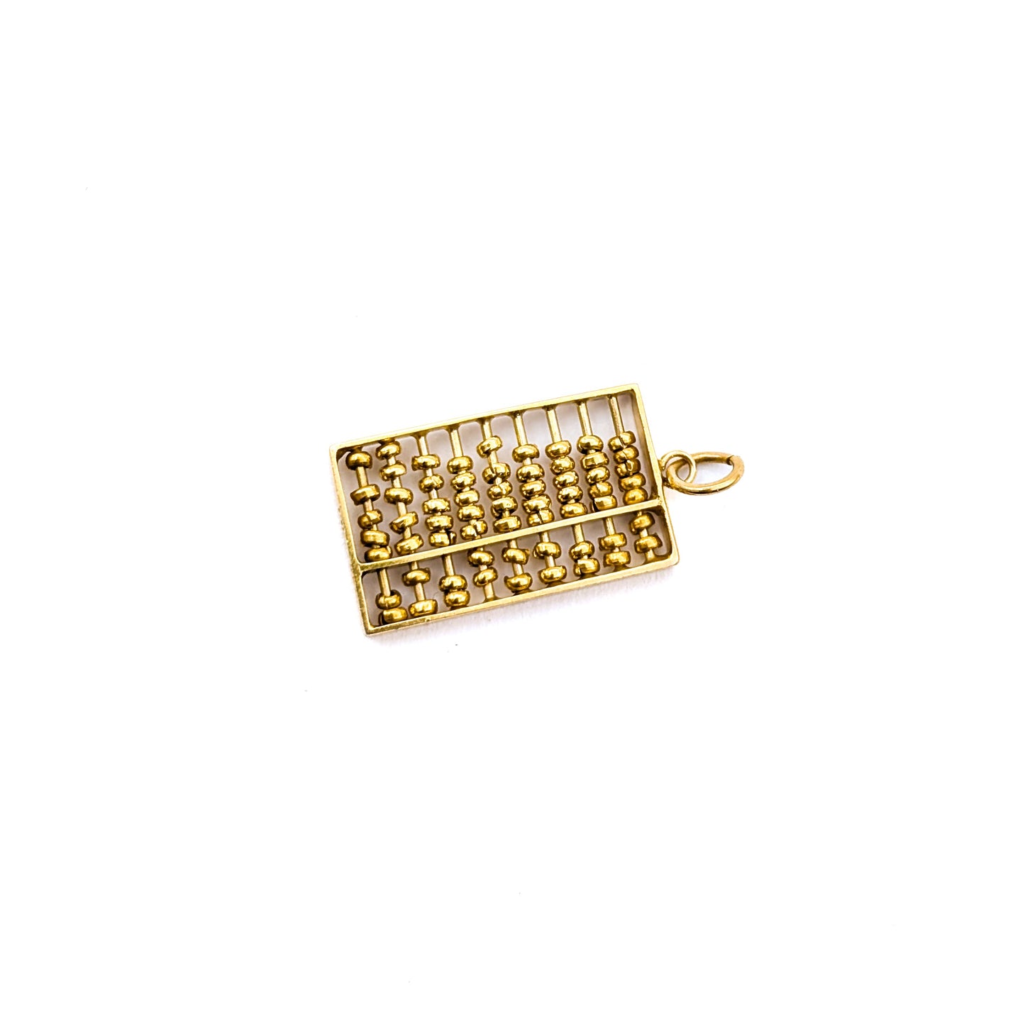 Vintage 14K Gold Abacus Charm – Working Beads Mechanical Design